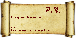 Pomper Nemere névjegykártya